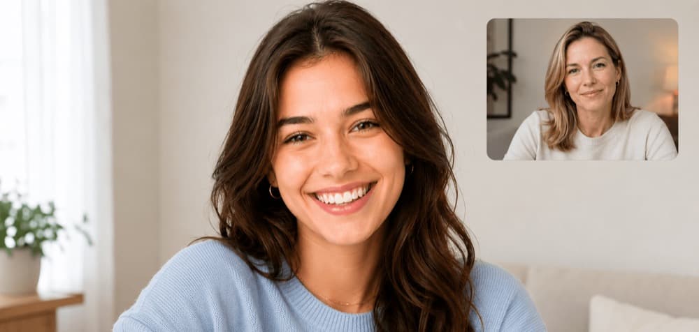 A client and therapist in a video session