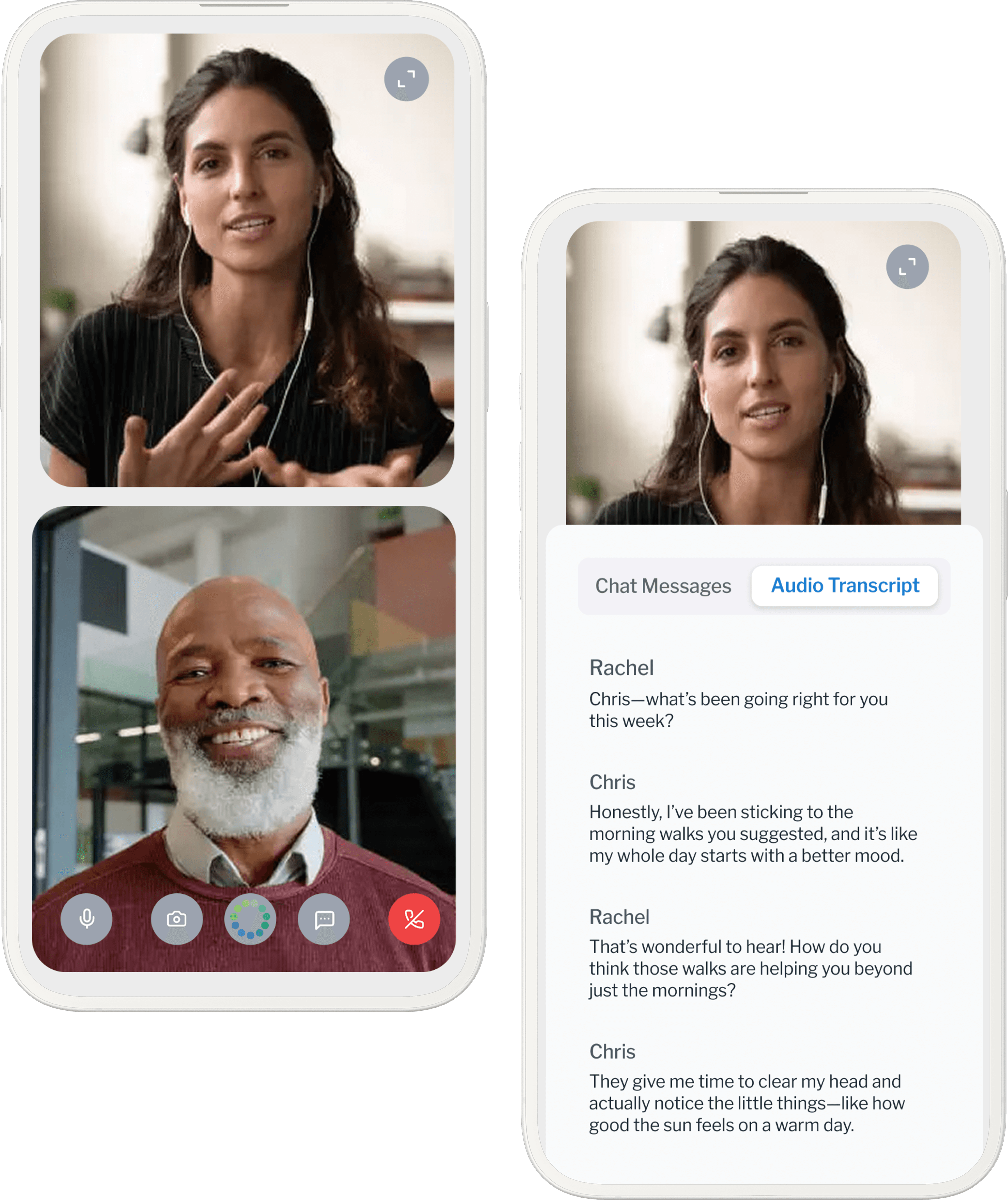 Transcript highlighting feature